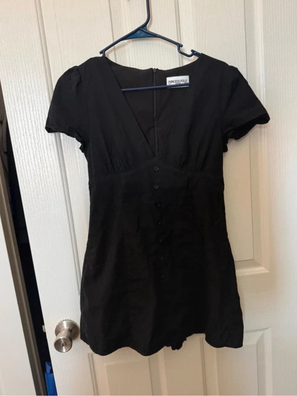 Princess Polly Black Button-Front V-Neck Tunic